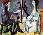 画家和他的模特儿 - 巴勃罗·毕加索